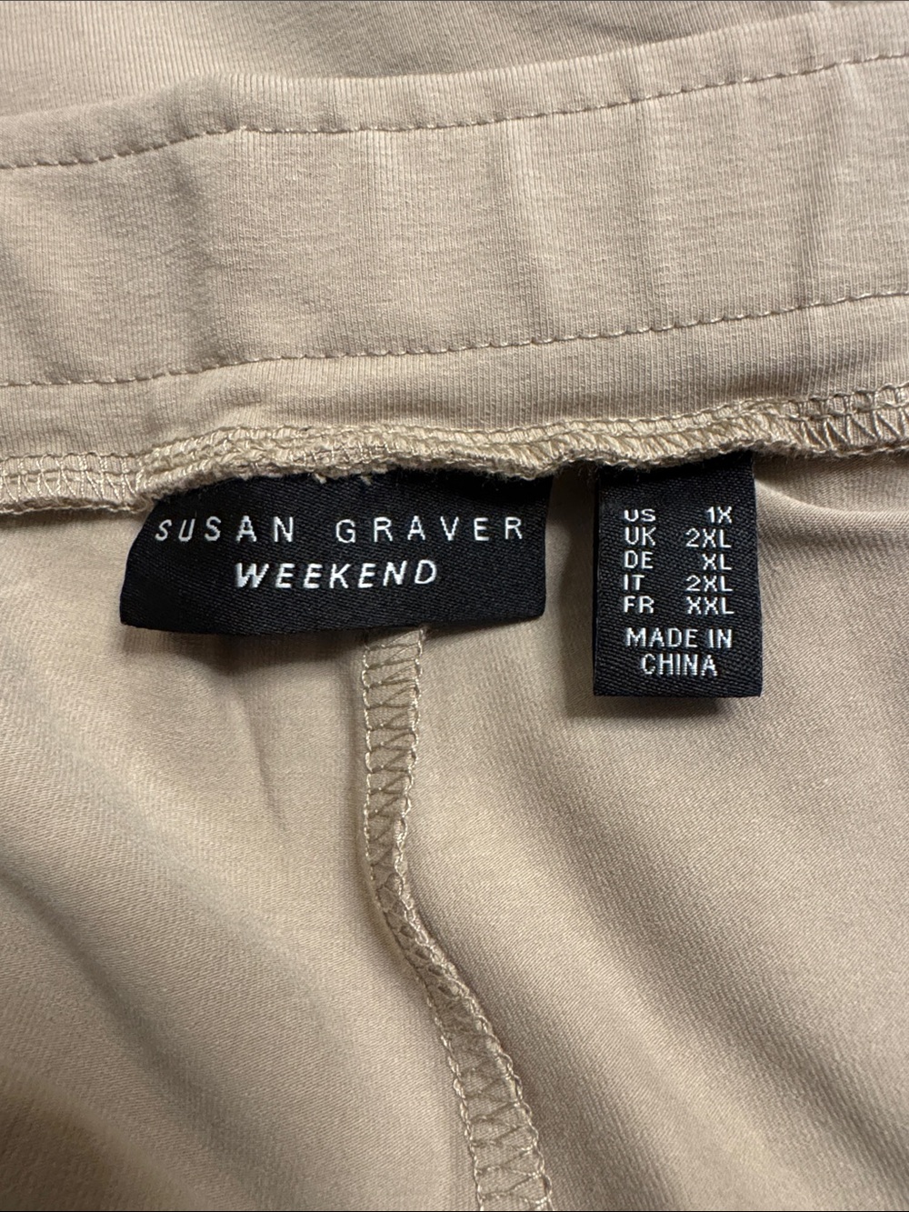 Susan Graver khaki Stretch Leggings - Picture 3 of 4
